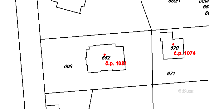 Dejvice 1081, Praha na parcele st. 662 v KÚ Dejvice, Katastrální mapa