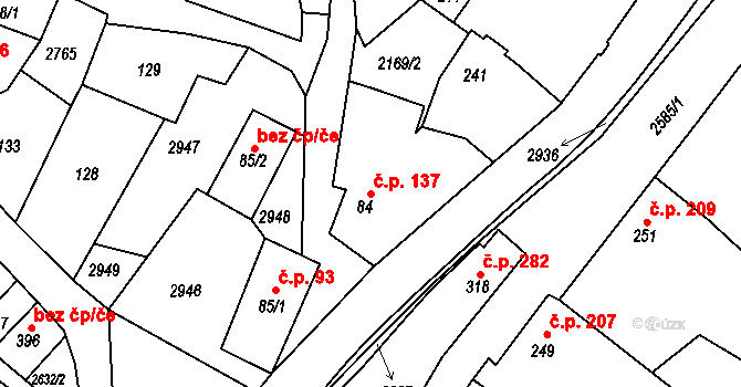 Libá 137 na parcele st. 84 v KÚ Libá, Katastrální mapa
