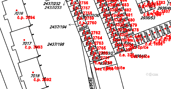 Hodonín 2765 na parcele st. 8923 v KÚ Hodonín, Katastrální mapa