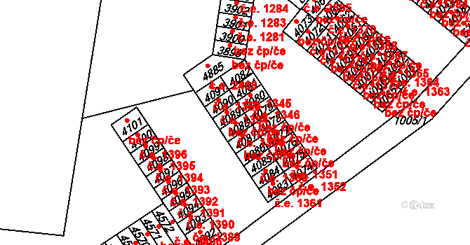 Cheb 1356 na parcele st. 4088 v KÚ Cheb, Katastrální mapa