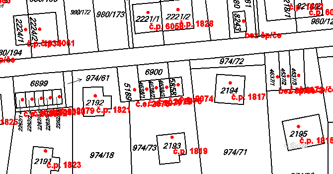 Zlín 2075 na parcele st. 4638/3 v KÚ Zlín, Katastrální mapa