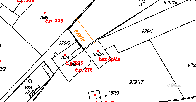 Kašperské Hory 45158193 na parcele st. 350/2 v KÚ Kašperské Hory, Katastrální mapa