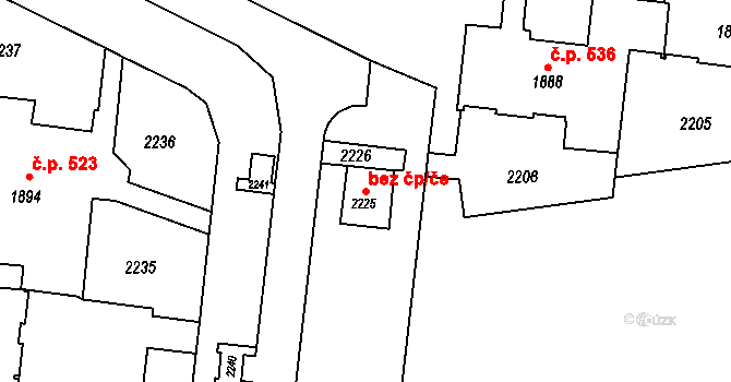 Brno 45552193 na parcele st. 2225 v KÚ Bohunice, Katastrální mapa