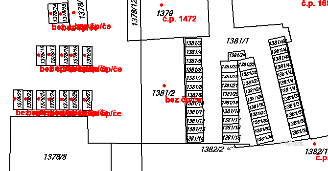 České Budějovice 46912193 na parcele st. 1381/2 v KÚ České Budějovice 2, Katastrální mapa