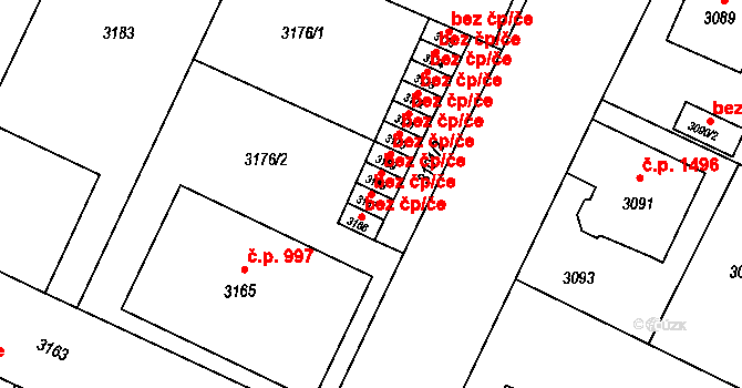 Litoměřice 50116193 na parcele st. 3167 v KÚ Litoměřice, Katastrální mapa