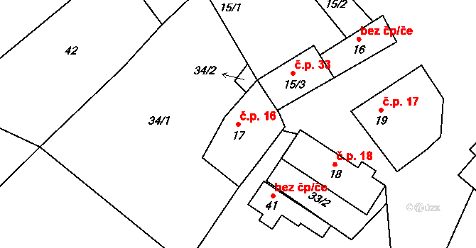 Zdenice 16, Nebahovy na parcele st. 17 v KÚ Zdenice, Katastrální mapa