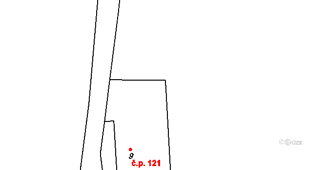 Rychnov nad Malší 121, Dolní Dvořiště na parcele st. 9 v KÚ Štědrkov, Katastrální mapa