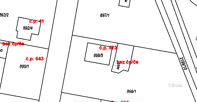 Paskov 973 na parcele st. 898/5 v KÚ Paskov, Katastrální mapa