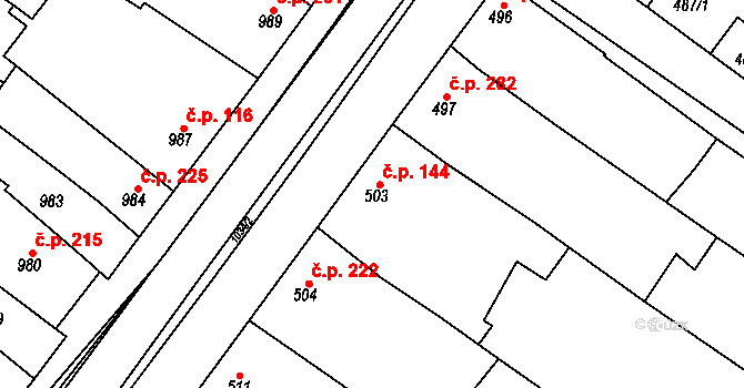 Svatobořice 144, Svatobořice-Mistřín na parcele st. 503 v KÚ Svatobořice, Katastrální mapa