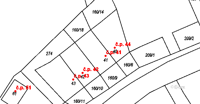 Horní Sukolom 41, Uničov na parcele st. 41 v KÚ Horní Sukolom, Katastrální mapa