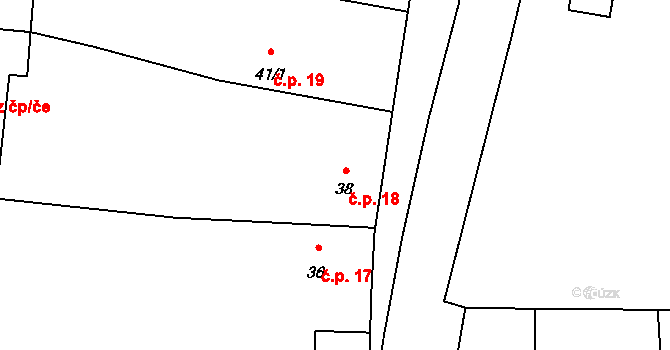 Lipenec 18, Lipno na parcele st. 38 v KÚ Lipenec, Katastrální mapa