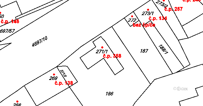 Bochov 358 na parcele st. 271/1 v KÚ Bochov, Katastrální mapa