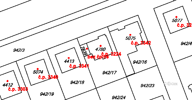 Hodonín 3224 na parcele st. 4780 v KÚ Hodonín, Katastrální mapa