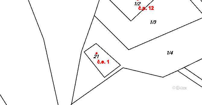 Nelepeč 1, Nelepeč-Žernůvka na parcele st. 21 v KÚ Nelepeč, Katastrální mapa