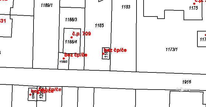 Zbýšov 39833194 na parcele st. 1184 v KÚ Zbýšov u Oslavan, Katastrální mapa