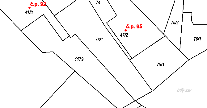 Habřina 40248194 na parcele st. 40 v KÚ Habřina, Katastrální mapa