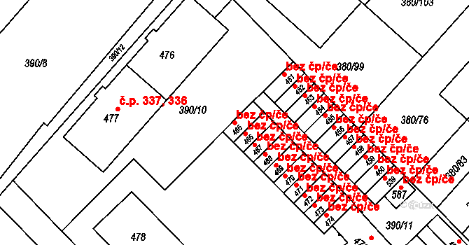 Olomouc 40862194 na parcele st. 465 v KÚ Hejčín, Katastrální mapa