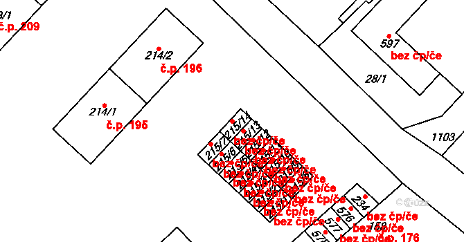 Horní Počaply 41284194 na parcele st. 215/14 v KÚ Horní Počaply, Katastrální mapa