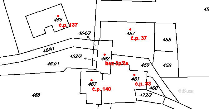 Bystřice nad Pernštejnem 44212194 na parcele st. 462 v KÚ Domanín u Bystřice nad Pernštejnem, Katastrální mapa