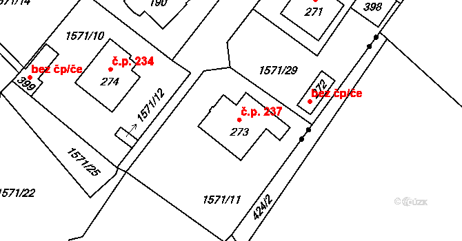 Vlašim 45404194 na parcele st. 273 v KÚ Domašín, Katastrální mapa