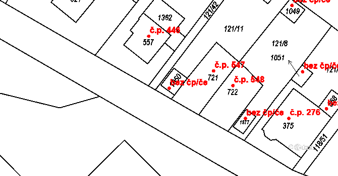 Jablonné nad Orlicí 45479194 na parcele st. 1050 v KÚ Jablonné nad Orlicí, Katastrální mapa
