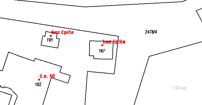 Hluboká nad Vltavou 46926194 na parcele st. 187 v KÚ Poněšice, Katastrální mapa