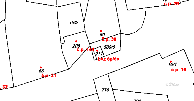 Holešov 47580194 na parcele st. 211 v KÚ Tučapy u Holešova, Katastrální mapa