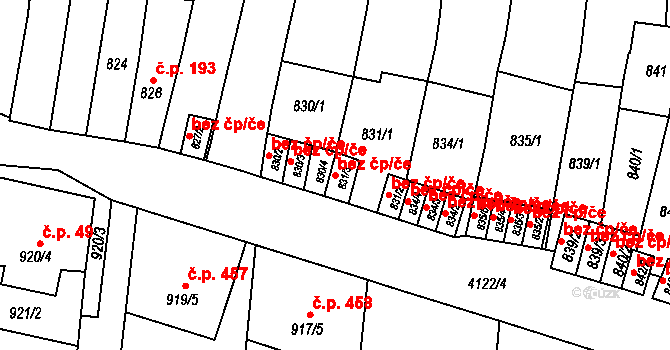 Jaroměř 48135194 na parcele st. 831/3 v KÚ Jaroměř, Katastrální mapa