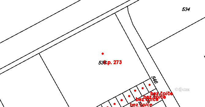 Suchdol nad Odrou 273 na parcele st. 536 v KÚ Suchdol nad Odrou, Katastrální mapa