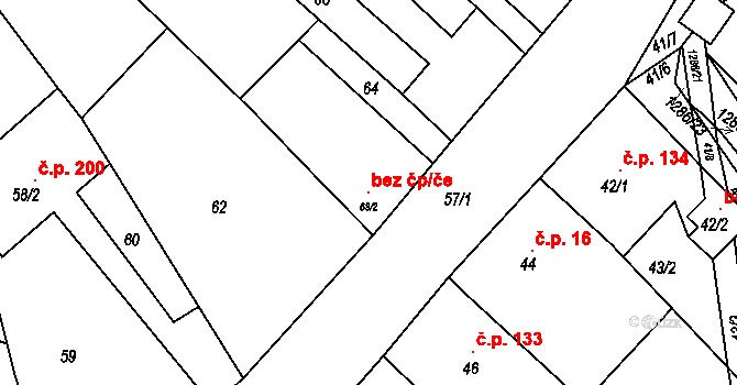 Nebovidy 106758195 na parcele st. 63/2 v KÚ Nebovidy u Brna, Katastrální mapa