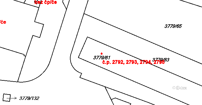 Jihlava 2792,2793,2794,2795 na parcele st. 3779/61 v KÚ Jihlava, Katastrální mapa