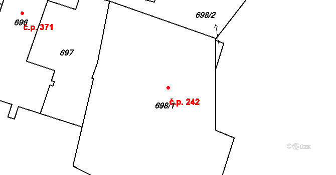 Horní Těrlicko 242, Těrlicko na parcele st. 698/1 v KÚ Horní Těrlicko, Katastrální mapa