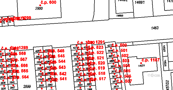 Kuřim 1291 na parcele st. 4278 v KÚ Kuřim, Katastrální mapa