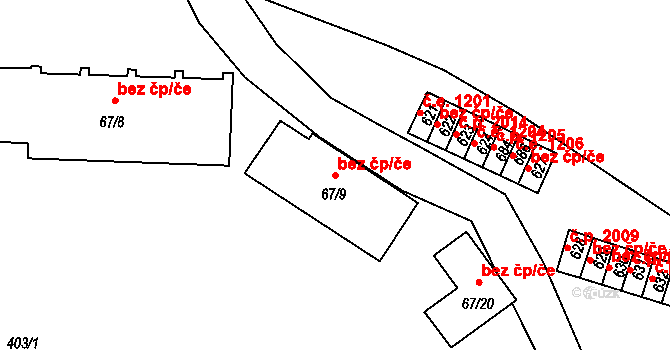 Černčice 40025195 na parcele st. 67/9 v KÚ Černčice u Loun, Katastrální mapa