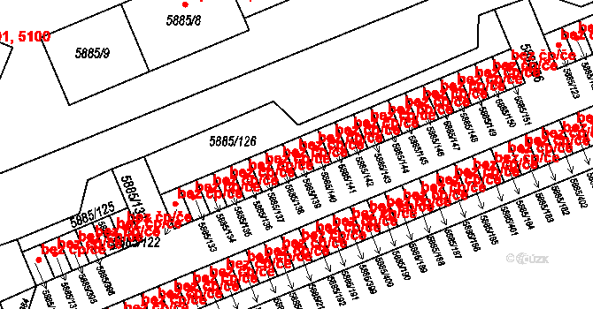 Chomutov 45013195 na parcele st. 5885/139 v KÚ Chomutov I, Katastrální mapa