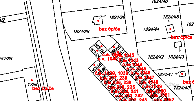 Pelhřimov 45279195 na parcele st. 1826/134 v KÚ Pelhřimov, Katastrální mapa