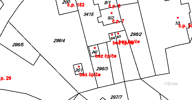 Bohušov 45621195 na parcele st. 242 v KÚ Bohušov, Katastrální mapa