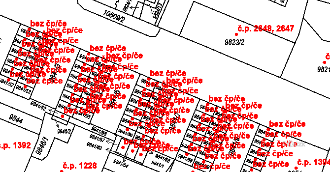 Plzeň 46292195 na parcele st. 9841/33 v KÚ Plzeň, Katastrální mapa