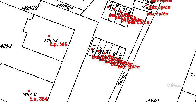 Třinec 46483195 na parcele st. 1488/7 v KÚ Třinec, Katastrální mapa
