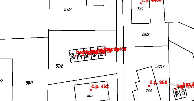Jablonec nad Nisou 48242195 na parcele st. 525 v KÚ Kokonín, Katastrální mapa