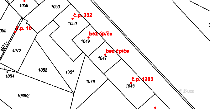 Žamberk 48352195 na parcele st. 1047 v KÚ Žamberk, Katastrální mapa