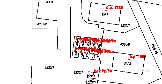Česká Lípa 48792195 na parcele st. 4336/11 v KÚ Česká Lípa, Katastrální mapa