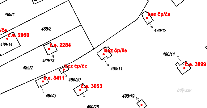 Plzeň 49318195 na parcele st. 490/11 v KÚ Doudlevce, Katastrální mapa