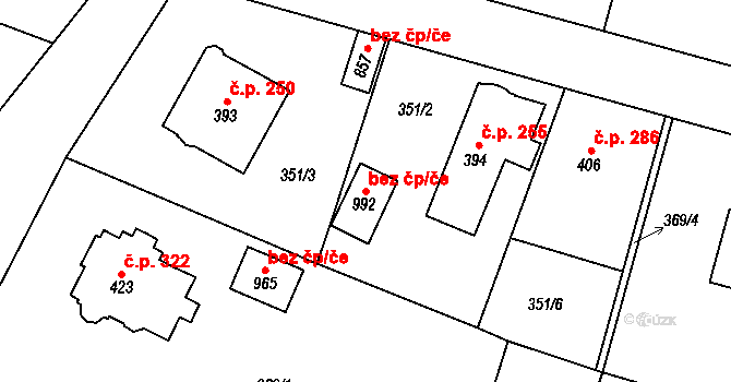 Doudleby nad Orlicí 91438195 na parcele st. 992 v KÚ Doudleby nad Orlicí, Katastrální mapa