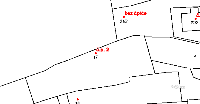Kámen 2 na parcele st. 17 v KÚ Kámen u Habrů, Katastrální mapa