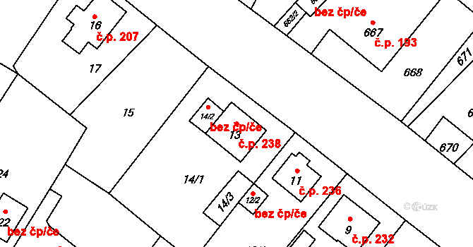 Janovice 238, Rýmařov na parcele st. 13 v KÚ Janušov, Katastrální mapa