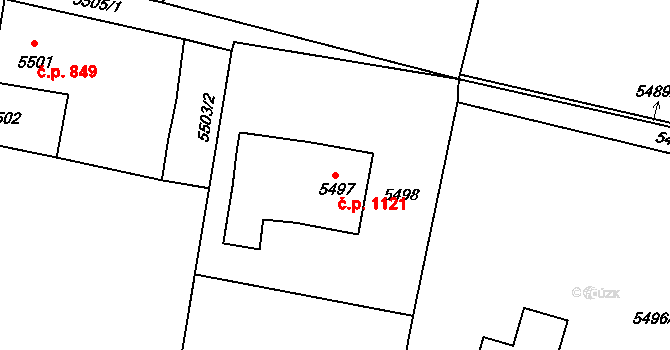 Rychvald 1121 na parcele st. 5497 v KÚ Rychvald, Katastrální mapa