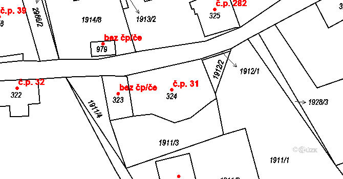 Dolní Rokytnice 31, Rokytnice nad Jizerou na parcele st. 324 v KÚ Dolní Rokytnice, Katastrální mapa