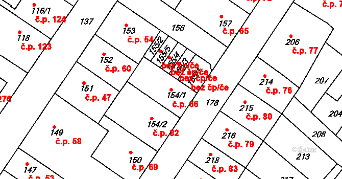 Prosetice 66, Teplice na parcele st. 154/1 v KÚ Prosetice, Katastrální mapa