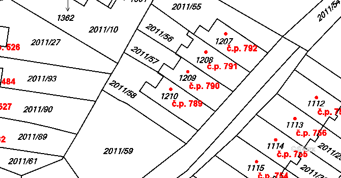 Rtyně v Podkrkonoší 789 na parcele st. 1210 v KÚ Rtyně v Podkrkonoší, Katastrální mapa